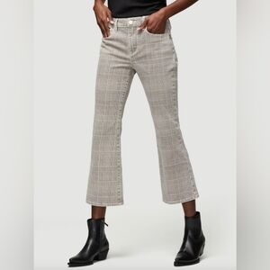 Frame Le Crop Mini Boot Oxford Plaid Jeans NWT Women’s Size 30 Ivory Academia